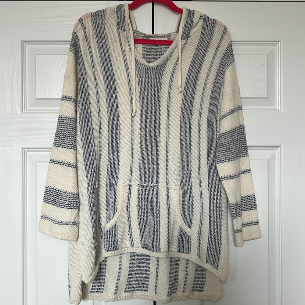 RonJon Womens thin striped hooded Long sleeve